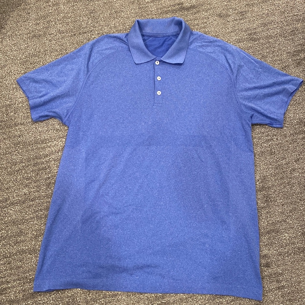 Lululemon men’s polo shirt, size XL, periwinkle color, dri-fit, like new